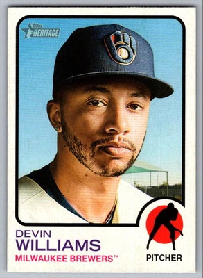 2022 Topps Heritage Devin Williams Milwaukee Brewers #329 - Image 1 of 2
