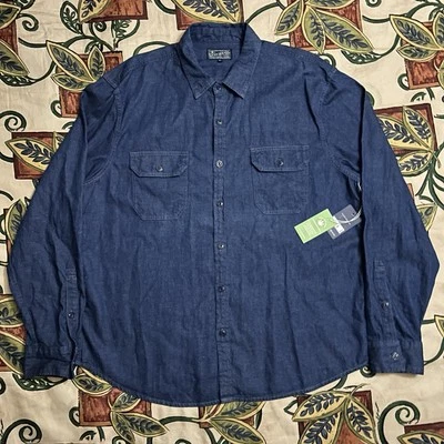 Camisa de cáñamo Lucky Brand para hombre talla Western denim XL extra grande azul lavado oscuro Foto 1 de 4