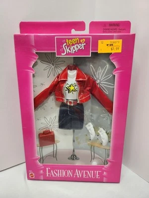 Barbie Teen Skipper Fashion Avenue Outfit 18379 Red Leather Jacket NIB 1997 - Image 1 of 4
