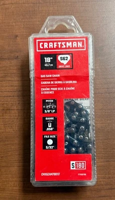 Cadena de motosierra de repuesto de eslabones CRAFTSMAN 18 pulgadas 62 - CMXGZAM700117 Foto 1 de 3