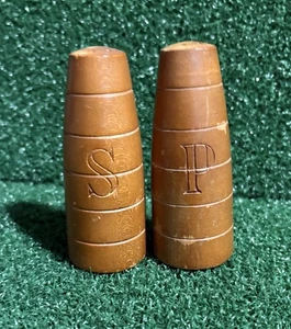 Vintage Holzfass 4" Salz & Pfefferstreuer hohe Korken Stopfen - Bild 1 von 4