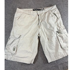 Pantalones Cortos de Carga Ecko Unltd Para Hombre Talla 36 Beige Ripstop Ropa de Calle Relajada Hip Hop - Imagen 1 de 7