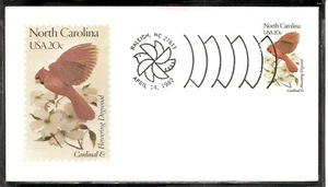 US SC # 1985 State Birds And Flowers ( North Carolina ) FDC.  Andrews Cachet .  - Picture 1 of 1