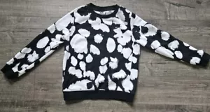 Nike Boys Sz M Dot Dye French Terry Sweatshirt Sweater Black White DO6503-010 - Picture 1 of 7