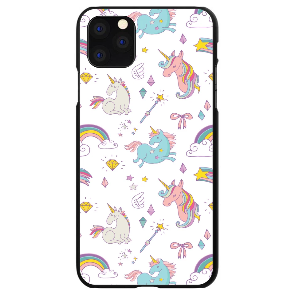 Hard Case Cover for iPhone / Samsung Galaxy Unicorn Rainbow Wand - White - Image 1 of 1