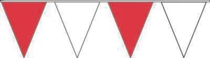 Red & White Poly Pennant String Garage Sales Parking Lot Display 105' Length - Picture 1 of 1
