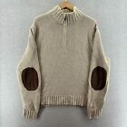Polo Ralph Lauren Mens Sweater 2XL Chunky Knit Elbow Patch Hemp Blend Pullover