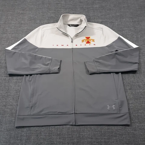 Under Armour Athletic Jacket Mens Size Large Loose Fit Gray Iowa State Cyclones Cover