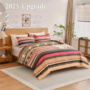 2/3pieces Luxurious Bohemia Stripes Comforter Set - Ultra-Soft, African Indian - Picture 1 of 11