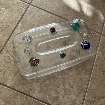 Caja de pañuelos faciales Dary Rees acrílico Lucite 2 piezas 11" L 6" W 3,5" T en muy buen estado rara difícil de encontrar Foto 1 de 4