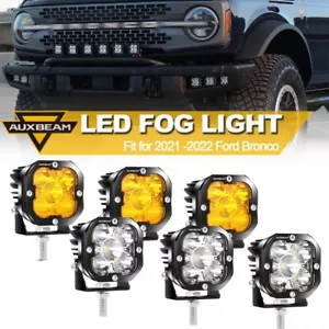 AUXBEAM 3"INCH 168W LED Work Lights White Yellow Offroad Spot Fog Lamps for Jeep - Picture 1 of 9