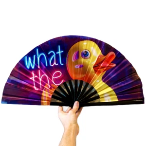 Decorative Rave Hand Fan – Large Folding Fans for Festivals, Festival fan - Picture 1 of 21