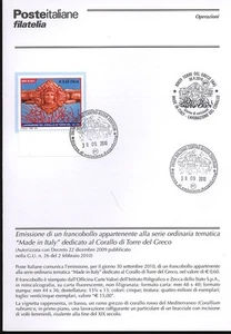 ITALIA 2010 CORALLO  BOLLETTINO COMPLETO DI FRANCOBOLLI ANNULLO FDC - Foto 1 di 1