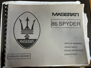 Maserati 86 Spyder Spare Parts Catalog - Picture 1 of 5