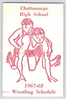1967-68 Chattanooga High School Lucha Libre Horario Bolsillo Tarjeta de Visita Tamaño Foto 1 de 2