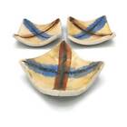 3PC Handmade Ceramic Ring Holder Dish, Square Decorative Trinket Tray Set
