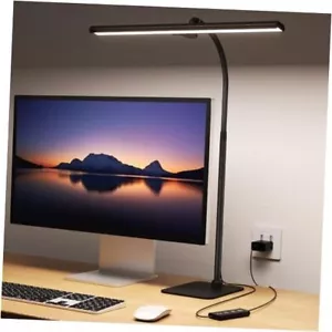 LED Desk Lamps for Home Office, Tall Desk Light with Base, Flexible Black - Picture 1 of 7