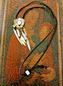 Vintage Tabra Repurposed Mixed Metals Signed 14K Post earring MOP Necklace! - Picture 1 of 5
