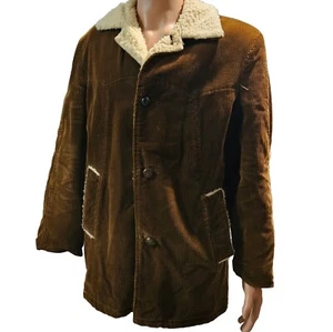 Chaqueta de Colección Aldens Años 70 Pana Imitación Piel de Oveja Botón Delantero Talla XL Retro Ropa de Calle - Imagen 1 de 17