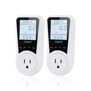 2pcs Digital Outlet Power Meter Energy Monitor Watt Voltage Amps Socket Analyzer - Picture 1 of 21