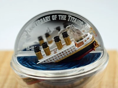 2022 Niue - Titanic 110th Anniversary 3D Shaped 2 Oz Silver Coin with - Image 1 of 4