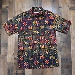 Island Republic Mens Medium Tropical Palm Tree Hawaiian Button Up Shirt - Picture 1 of 5