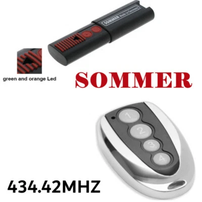 SOMMER Transmisor de mano 434.42mhz compatible para VERANO 4013 | TX03-434-4-XP