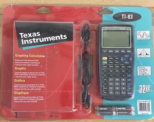 Texas Instruments  TI 83 graphing calculator 32k with case and guidebook NOS - Picture 1 of 3