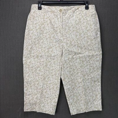 Bermudas cortas blancas ciervo para mujer talla 16 beige/blanco florales algodón/spandex Foto 1 de 4