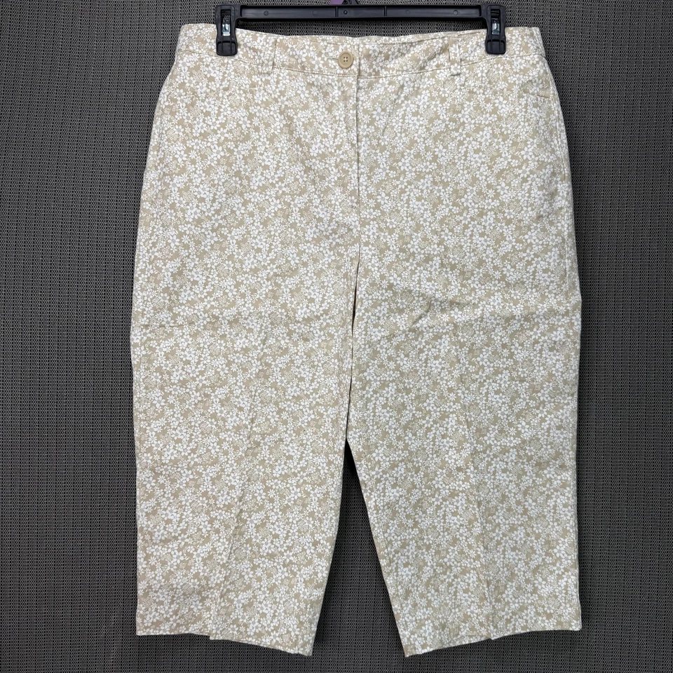 Bermudas cortas blancas ciervo para mujer talla 16 beige/blanco florales algodón/spandex Foto 1 de 4