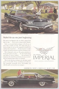1960 Chrysler Imperial The Exclusive Vtg Print Ad Chrysler Corporation - Picture 1 of 2