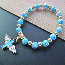 Bracelet All-matched Handmade Angel Wing Cross Pendant Bracelet Acrylic