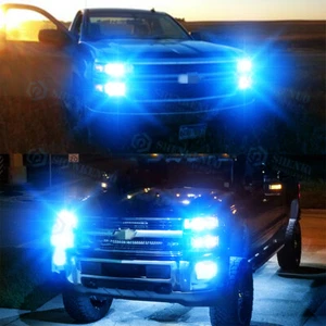 For Chevy Silverado 1500 2008 2009 8000K LED Headlight Bulbs Hi Low Beam Blue 4x - Picture 1 of 13