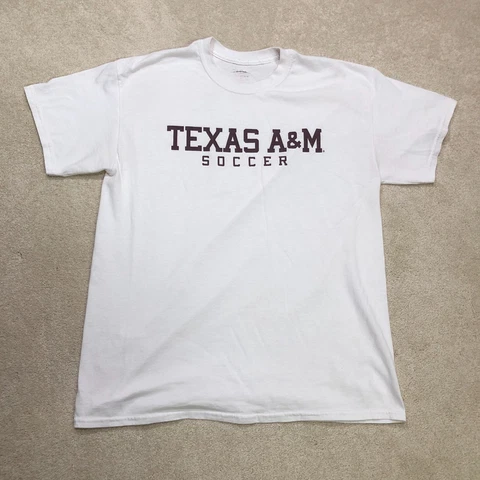 Team Texas A&M Aggies Soccer T Shirt Mens Large White Cover