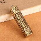 Brass Cylinder Pendant Keychain Hanging Jewelry Pill Box Medicine Container Y WO