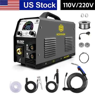 HZXVOGEN 5IN1 MIG Welder 110V/220V 250Amp Aluminum Lift-TIG Pulse MIG MIG Welding Machine