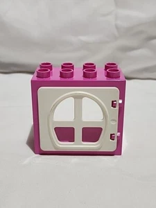 Lego Duplo HOT PINK & WEISS FENSTERSCHEIBE TÜR EINHEIT Baustein 2x4 - Bild 1 von 10