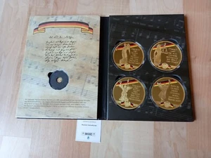 Deutsche Nationalhymne 4 vergoldete Medaillen + Goldmedaille 585er Gold 1,56 Gr. - Bild 1 von 8