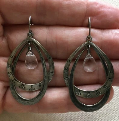 Pendientes Silpada Steampunk Cuelgan Rústico Martillado Lágrima Cristal Araña 2" Foto 1 de 4