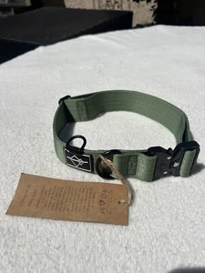 Made to ROAM Dog Collar Adjustable Heavy Duty Tactical Sage Green Metal Buckle - Picture 1 of 6