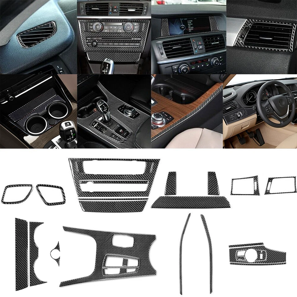 Kit de cubierta interior completo de fibra de carbono de 28 piezas para BMW X3 F25 X4 F26 2011-17 Foto 1 de 4