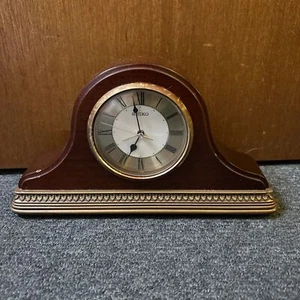 Seiko Table Clock Wood QXE017BL - Picture 1 of 9