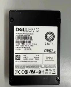 15pcs Samsung 7.68T 2.5 U.2 SSD DELL PM1733 - Afbeelding 1 van 3