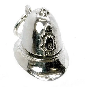 STERLING SILVER OPENING LARGE POLICEMAN'S HELMET CHARM - Picture 1 of 5