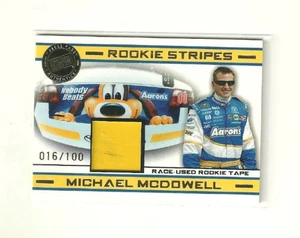 2008 MICHAEL MCDDOWELL RACE USED ROOKIE STRIPES CARD 016/100 SEE SCAN DETAILS - Picture 1 of 2
