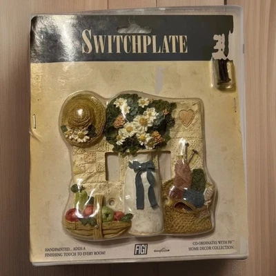 Cubierta de placa de interruptor de pared doble Figi Graphics 1997 placeres simples artesanías resina Foto 1 de 4