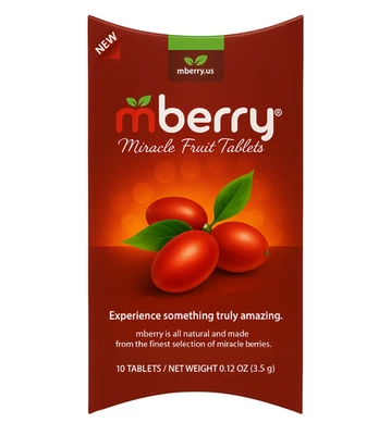 Comprimidos de frutas milagrosas mberry, paquete único (10 comprimidos), convertir agrio en dulce Foto 1 de 4