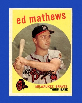 1959 Topps Set-Break #450 Eddie Mathews como nuevo *GMCARDS* Foto 1 de 2