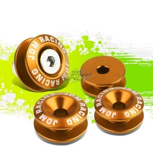 24MM X 11MM ANODIZED ORANGE ALUMINUM BUMPER QUICK FASTENER RIVET STYLE 4PCS/SET - Picture 1 of 5