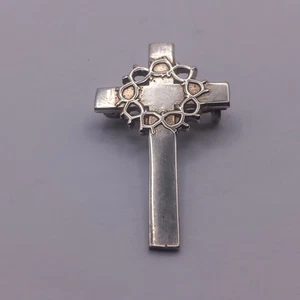 Vintage ungewöhnliche Sterling Silber Dornenkrone Kreuz Brosche... - Bild 1 von 16